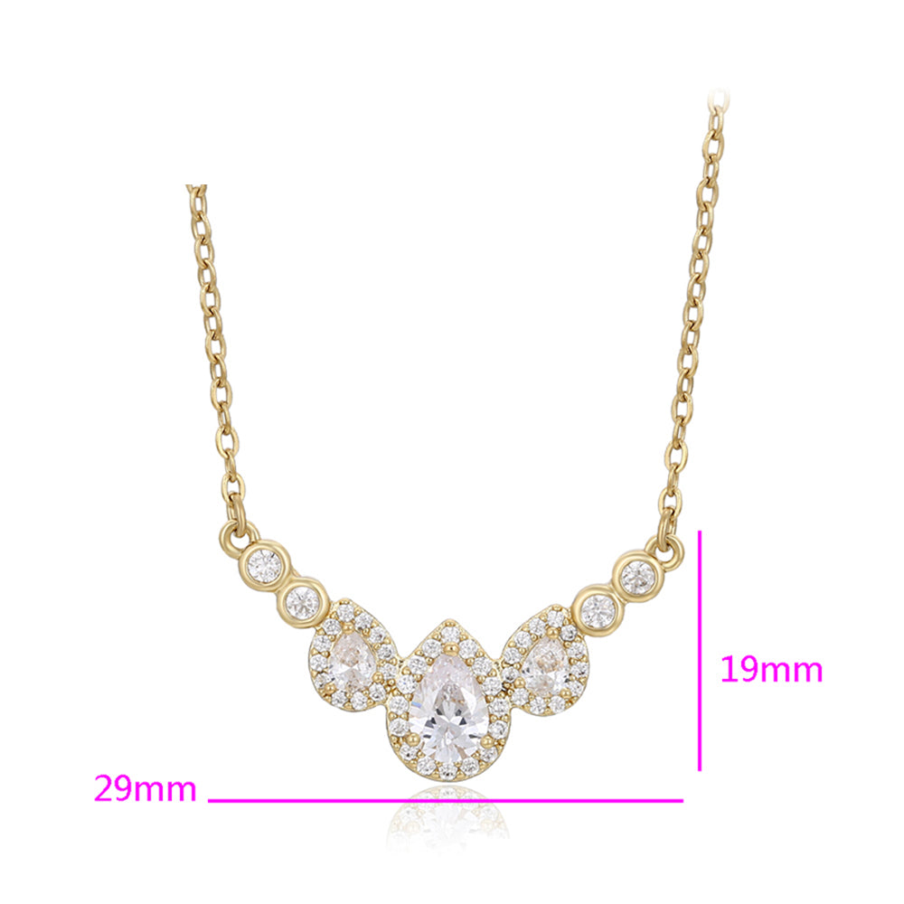 Collar de Aleación Bañado en Oro con Cristal Emporia® Blanco