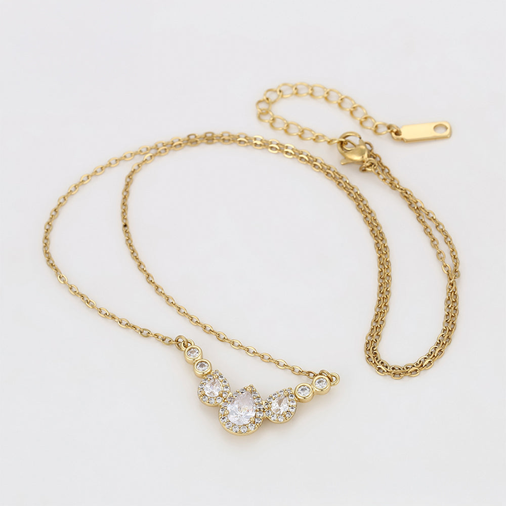 Collar de Aleación Bañado en Oro con Cristal Emporia® Blanco
