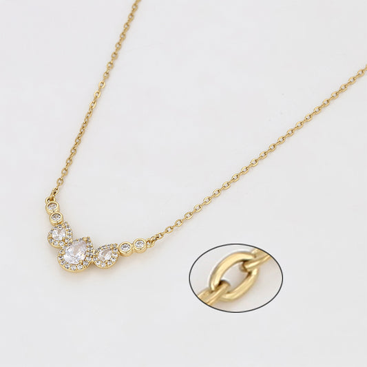 Collar de Aleación Bañado en Oro con Cristal Emporia® Blanco