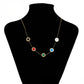 Collar de Aleación Bañado en Oro con Cristal Emporia® Rojo y Cristal Emporia® Azul