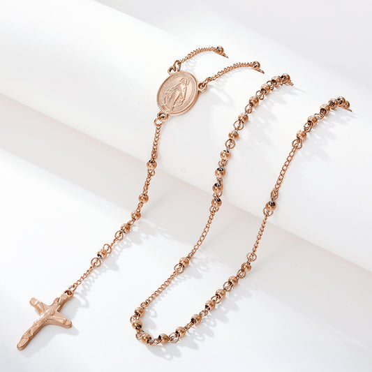 Cruz Collar de Aleación Bañado en Oro ( Collar )