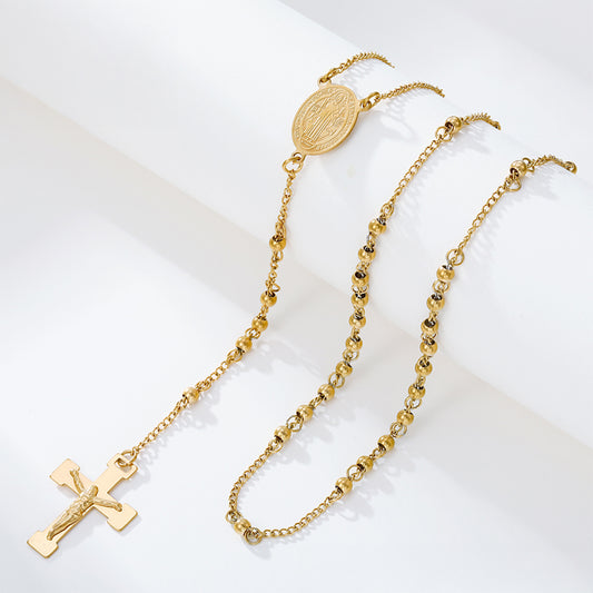 Cruz Collar de Aleación Bañado en Oro ( Collar )