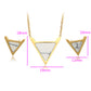 Conjunto de Aleación Bañado en Oro con Cristal Emporia® Blanco ( Collar +Pendientes )