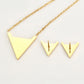 Conjunto de Aleación Bañado en Oro con Cristal Emporia® Blanco ( Collar +Pendientes )