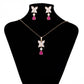 Conjunto de Aleación Bañado en Oro con Cristal Emporia® Rosa y Cristal Emporia® Blanco ( Pendientes +Colgante )