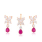 Conjunto de Aleación Bañado en Oro con Cristal Emporia® Rosa y Cristal Emporia® Blanco ( Pendientes +Colgante )