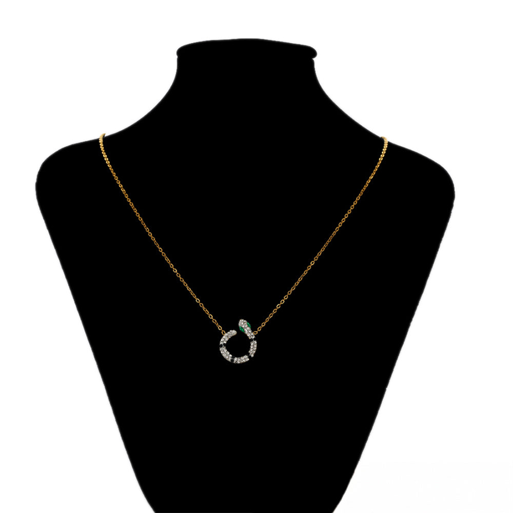 Conjunto de Aleación Bañado en Oro con Cristal Emporia® Verde y Cristal Emporia® Blanco ( Collar +Pendientes ) 3 
