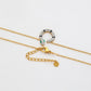 Conjunto de Aleación Bañado en Oro con Cristal Emporia® Verde y Cristal Emporia® Blanco ( Collar +Pendientes )