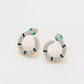 Conjunto de Aleación Bañado en Oro con Cristal Emporia® Verde y Cristal Emporia® Blanco ( Collar +Pendientes )