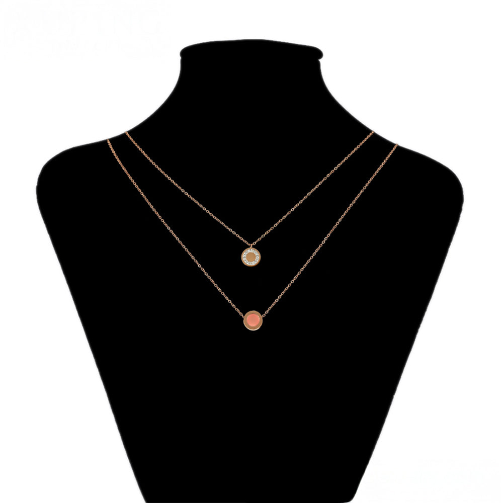 Conjunto de Aleación Bañado en Oro con Cristal Emporia® Rosa y Cristal Emporia® Blanco ( Collar +Pulsera ) 2 