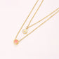 Conjunto de Aleación Bañado en Oro con Cristal Emporia® Rosa y Cristal Emporia® Blanco ( Collar +Pulsera )