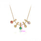 Collar de Aleación Bañado en Oro con Cristal Emporia® Verde y Cristal Emporia® Rojo