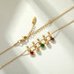 Collar de Aleación Bañado en Oro con Cristal Emporia® Verde y Cristal Emporia® Rojo