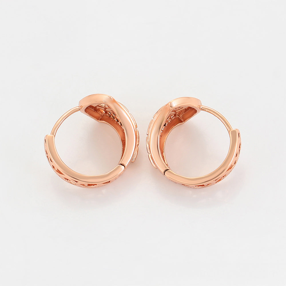 Conjunto de Aleación Bañado en Oro con Cristal Emporia® Blanco ( Pendientes +Anillo ) 2 
