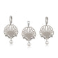 Conjunto de Aleación Bañado en Oro con Cristal Emporia® Blanco ( Pendientes +Colgante )