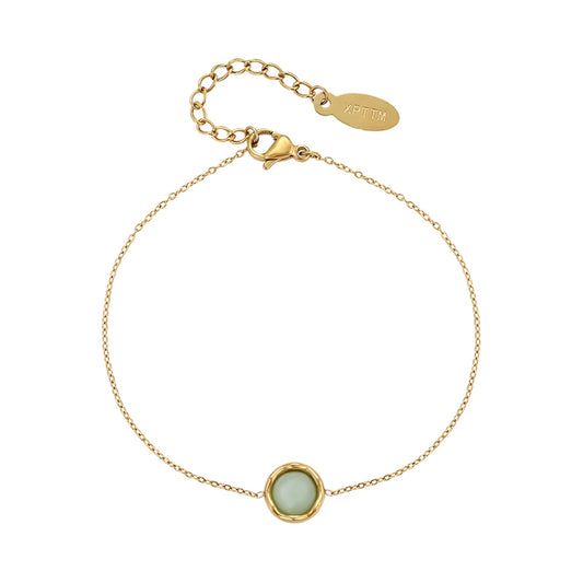 Pulsera de Aleación Bañado en Oro con Cristal Emporia® Verde
