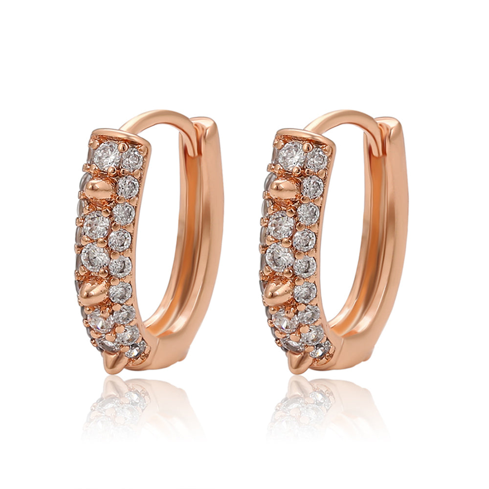 Pendientes de Aleación Bañado en Oro con Cristal Emporia® Blanco 1 