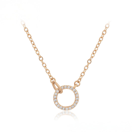 Collar de Aleación Bañado en Oro con Cristal Emporia® Blanco