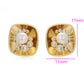 Pendientes de Aleación Bañado en Oro con Perla de cristal y Cristal Emporia® Blanco