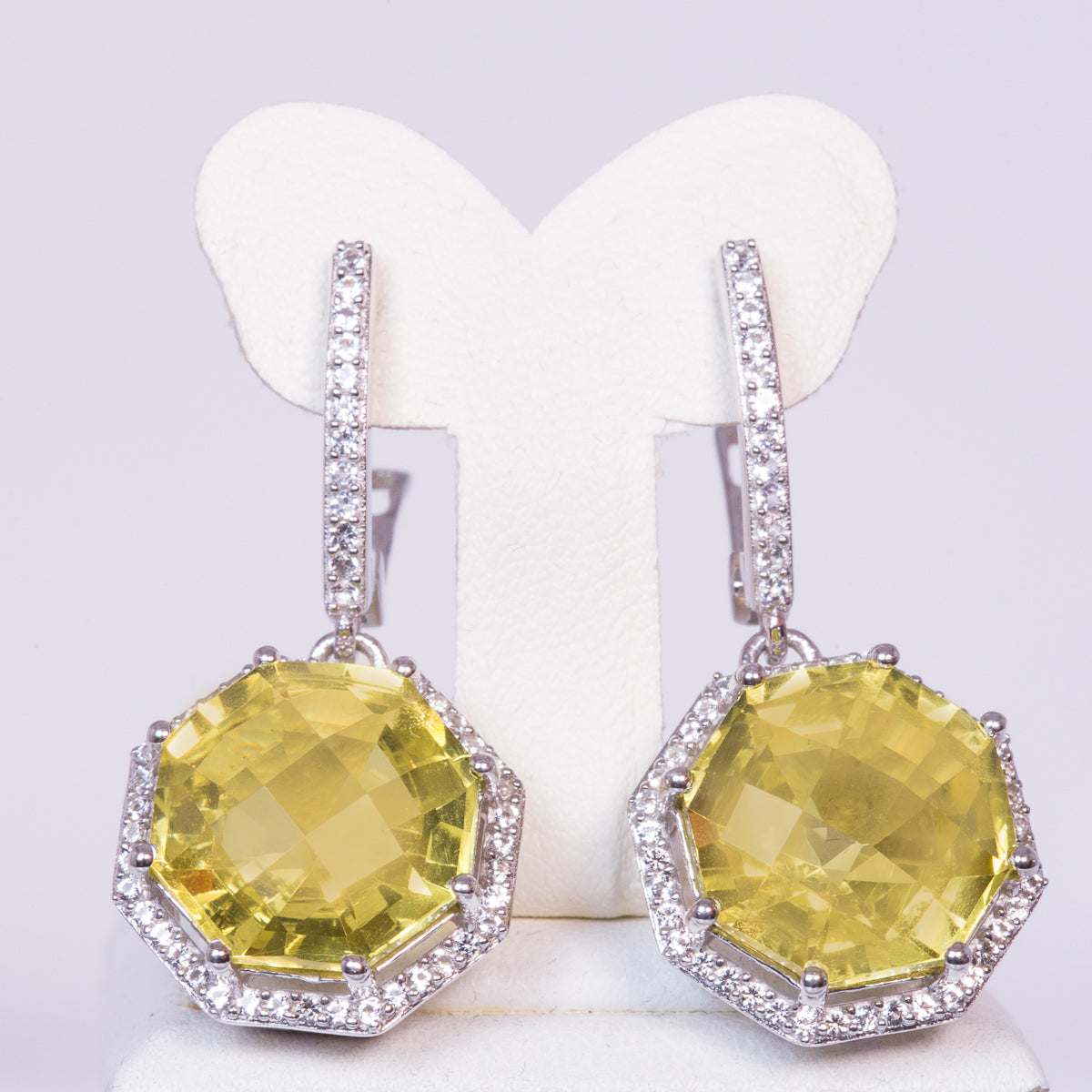 Pendientes de Plata con Diáspora artificial y Topacio Blanco 1 