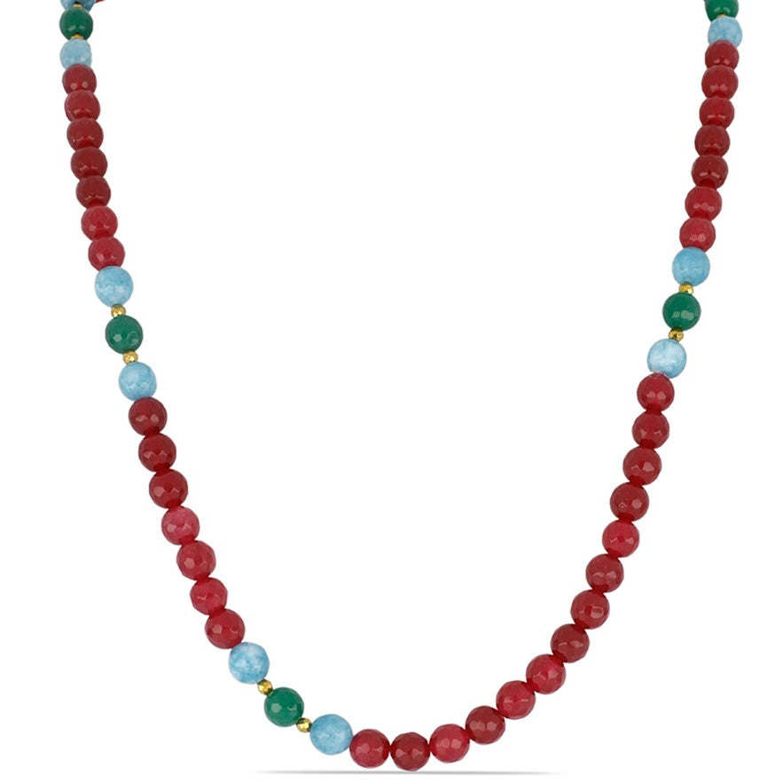 Collar Pepita con Cuarzo de color mezclado y Hematita