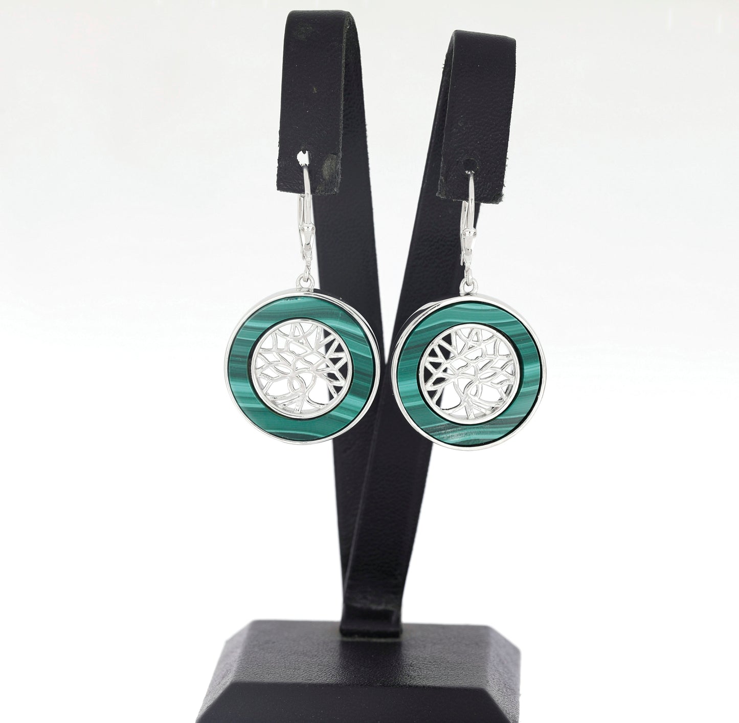 Pendientes de Plata con Malaquita de Gales