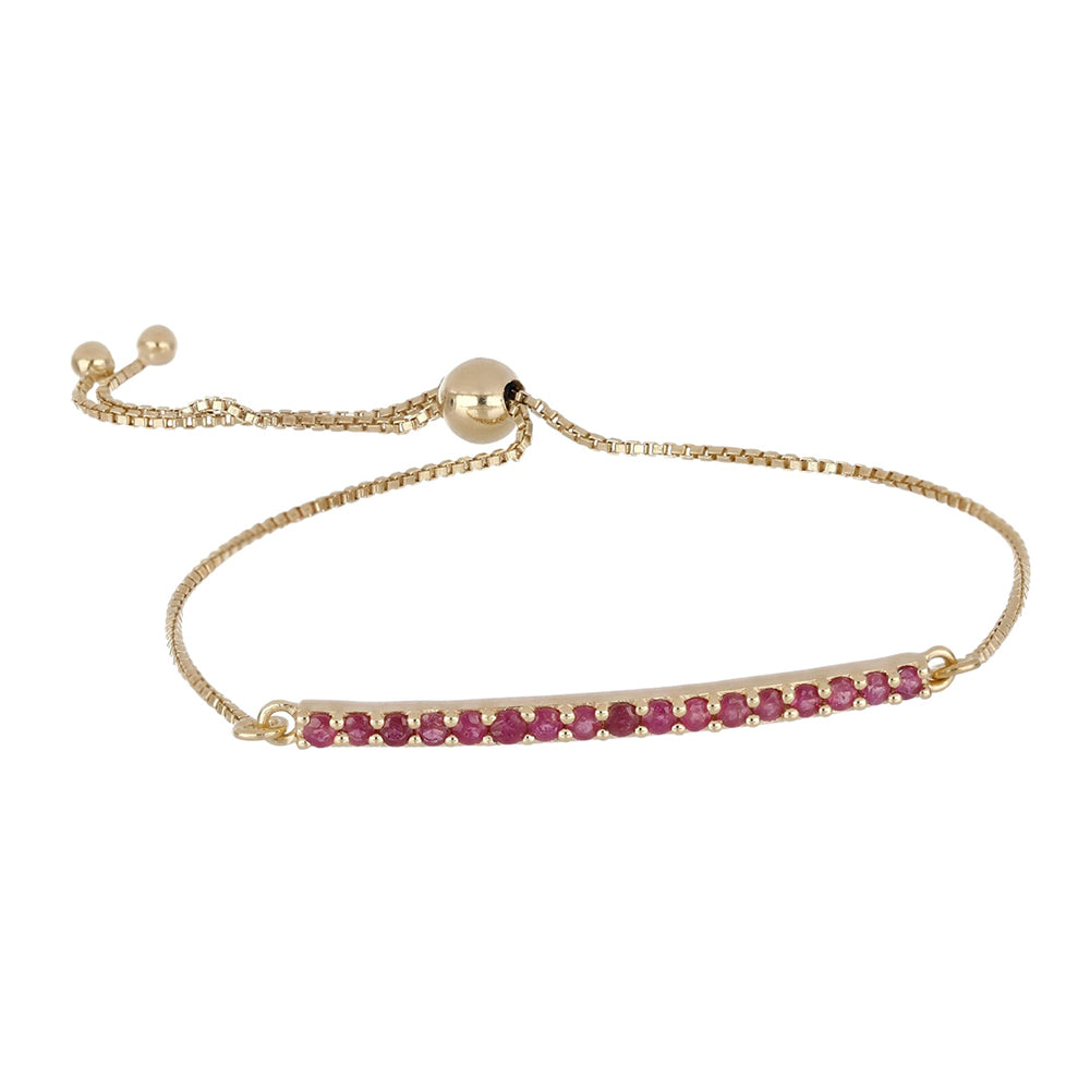 Pulsera de Plata Bañada en Oro con Rubí de Madagascar 1 