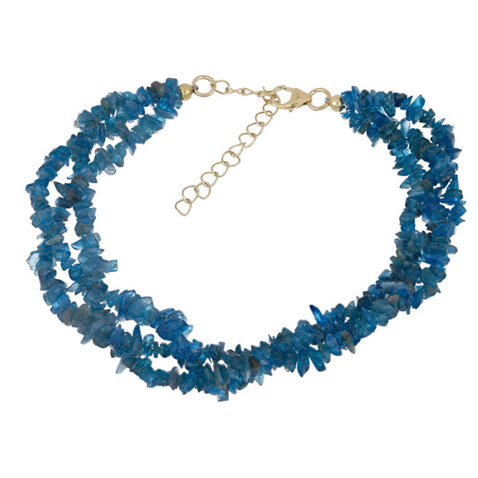 Pulsera de Plata Bañada en Oro con Apatita Neon de Sludyanka