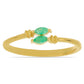 Anillo de Plata Bañada en Oro con Esmeralda de Brasil
