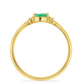 Anillo de Plata Bañada en Oro con Esmeralda de Brasil