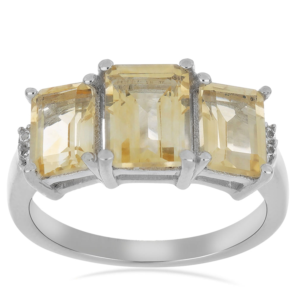 Anillo de Plata con Citrino de los Montes Urales 2 