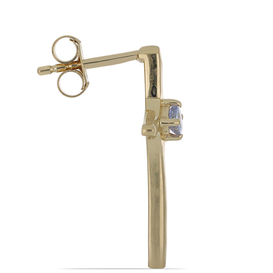 Pendientes de Plata Bañada en Oro con Tanzanita