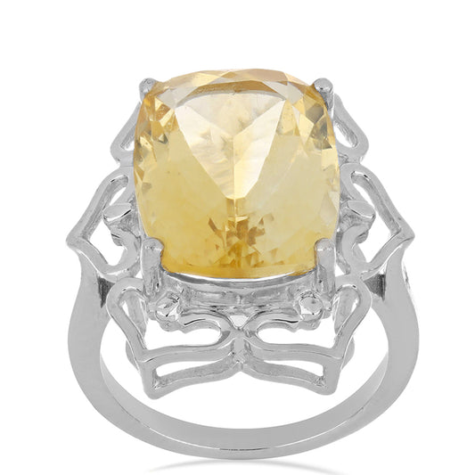 Anillo de Plata con Citrino de los Montes Urales