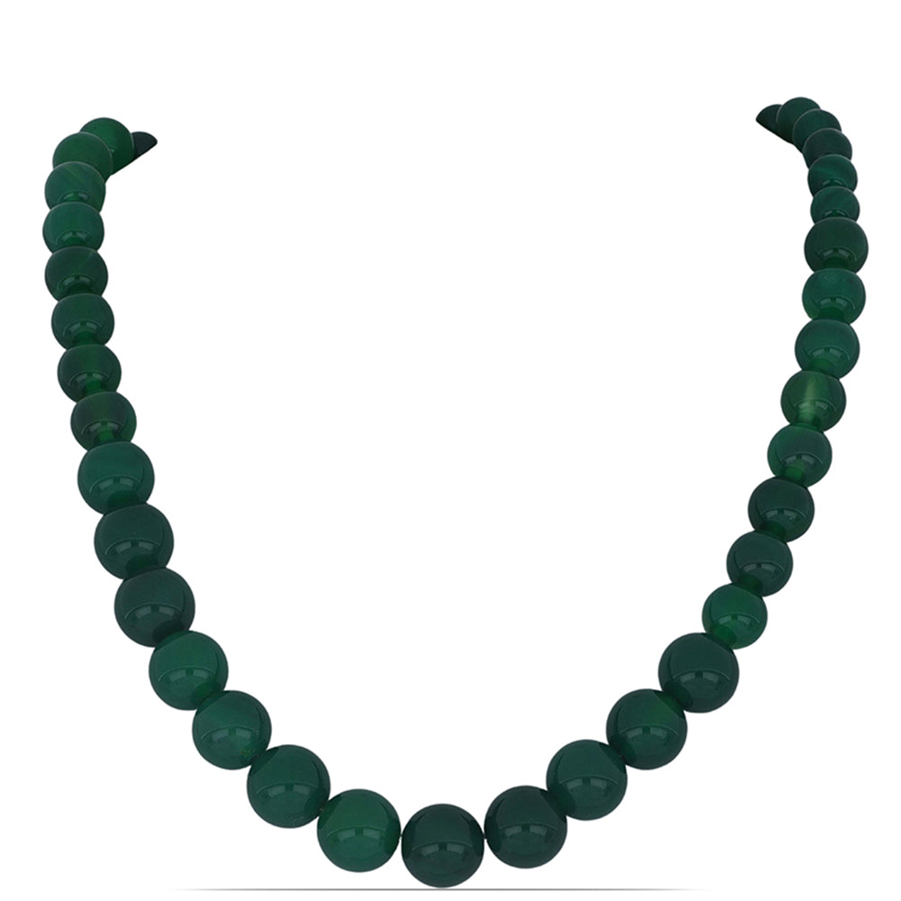 Collar de Plata Bañada en Oro con Ágata verde de Spruce Pine 1 