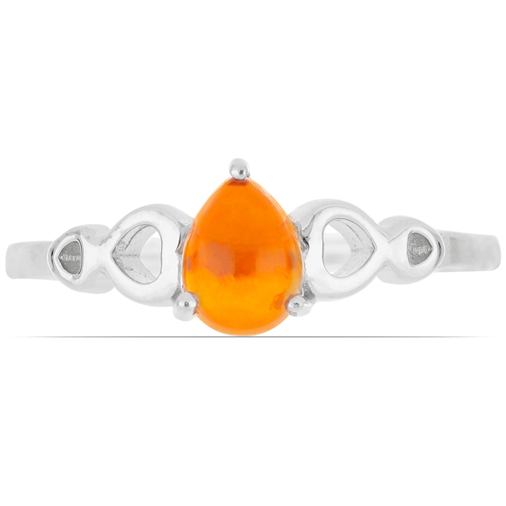 Anillo de Plata con Ópalo Naranja de Lega Dembi 1 