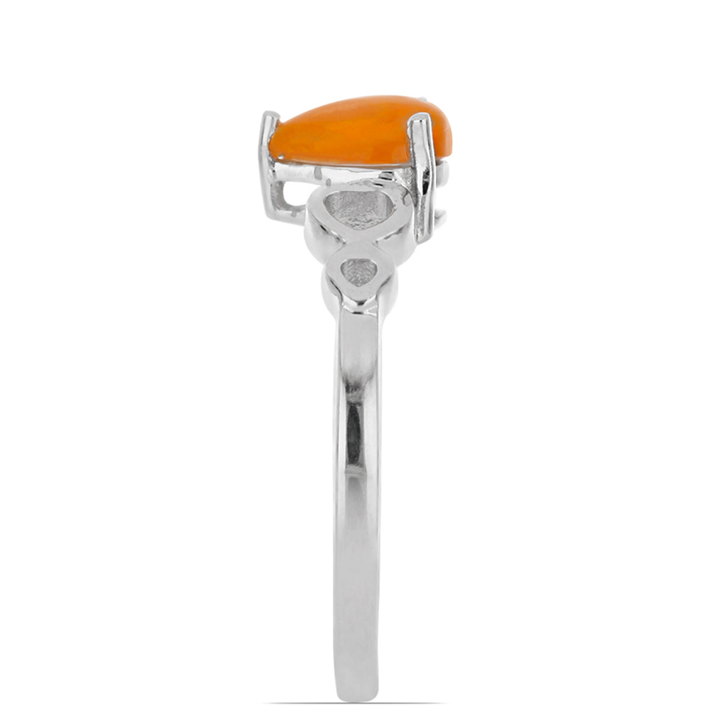 Anillo de Plata con Ópalo Naranja de Lega Dembi 4 