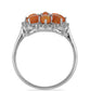 Anillo de Plata con Ópalo Naranja de Lega Dembi y Topacio Blanco
