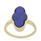 Anillo de Plata Bañada en Oro con Lapislázuli de Badakhshan