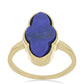 Anillo de Plata Bañada en Oro con Lapislázuli de Badakhshan