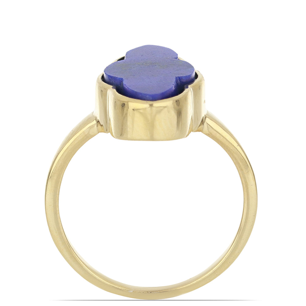 Anillo de Plata Bañada en Oro con Lapislázuli de Badakhshan 8 