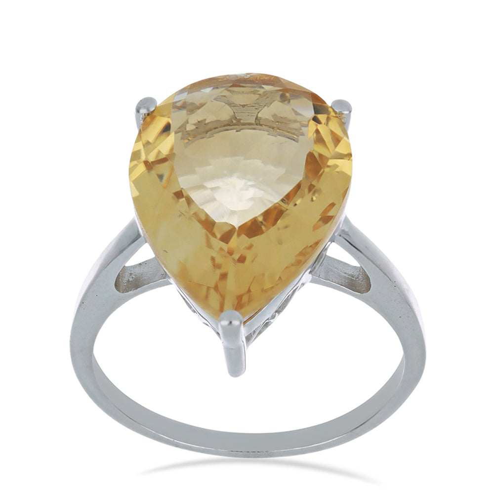 Anillo de Plata con Citrino de los Montes Urales 4 