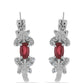 Pendientes de Plata con Rubí de Madagascar y Topacio Blanco