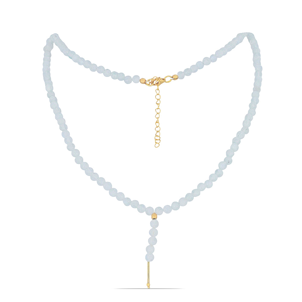 Collar de Plata Bañada en Oro con Piedra Lunar Arco Iris del Condado de Grant 1 