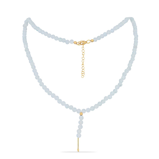 Collar de Plata Bañada en Oro con Piedra Lunar Arco Iris del Condado de Grant