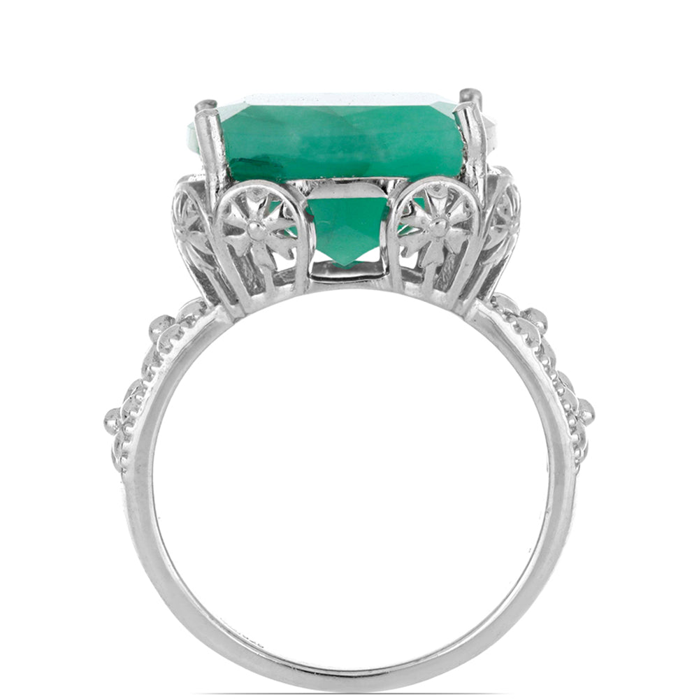 Anillo de Plata con Esmeralda de Brasil 4 