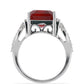 Anillo de Plata con Rubí de Madagascar y Topacio Blanco