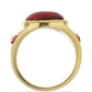 Anillo de Plata Bañada en Oro con Esmalte y Coral de Esponja Roja