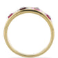 Anillo de Plata Bañada en Oro con Esmalte y Topacio Blanco