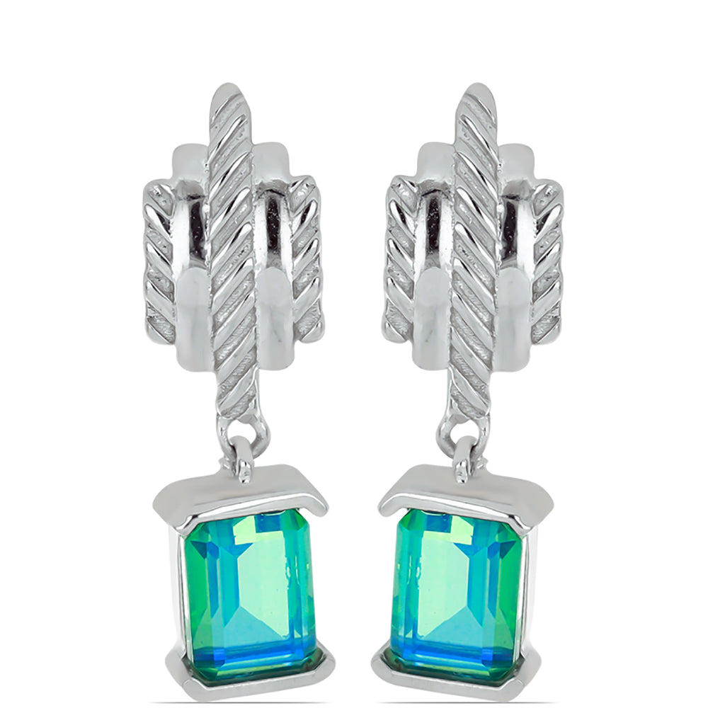 Pendientes de Plata con Cuarzo Pavo Real 1 