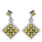 Pendientes de Plata con Diamante Amarillo